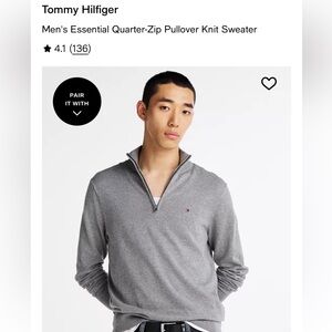 Tommy Hilfiger Men's Essential Quarter-Zip Pullover Knit Sweater